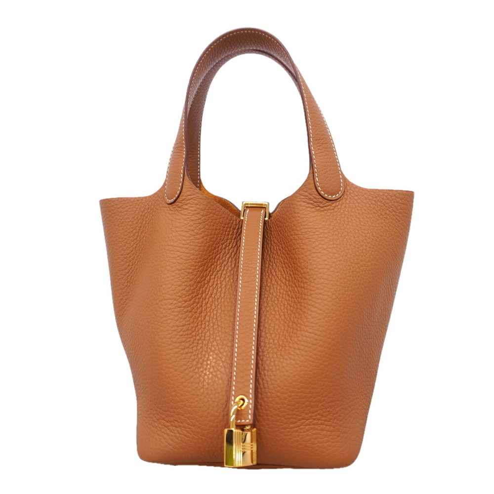 Hermes Picotin Lock PM handbag, Taurillon Clemence leather, gold, K stamp, wo...